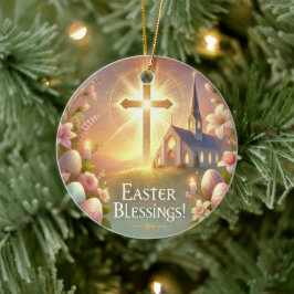 「ハッピーイースター：愛と笑いの日」 セラミックオーナメント