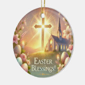 「ハッピーイースター：愛と笑いの日」 セラミックオーナメント (左)