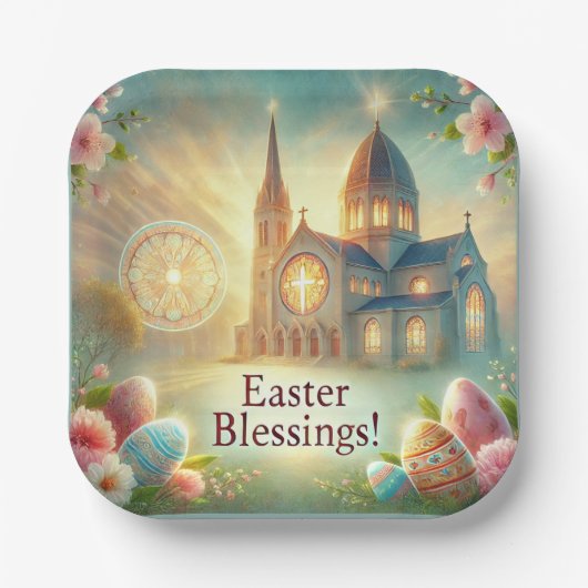 「ハッピーイースター:愛と笑いの日」 ペーパープレート (正面)