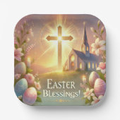 「ハッピーイースター：愛と笑いの日」 ペーパープレート (正面)