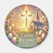 「ハッピーイースター：愛と笑いの日」 マグネット (正面)