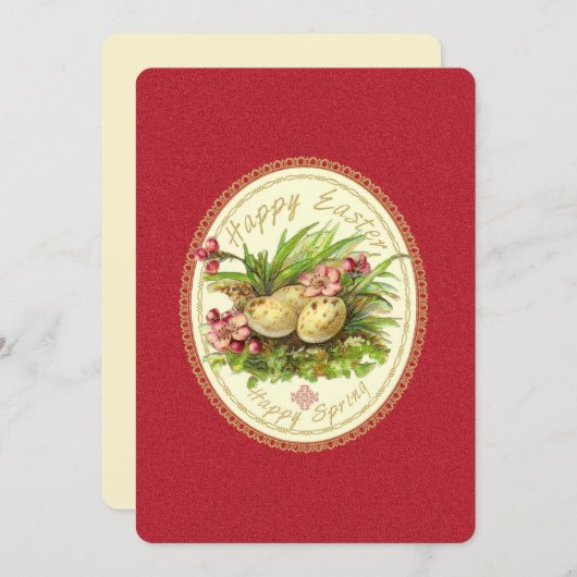 ハッピーイースター-招待状カード 招待状 (正面/裏面)