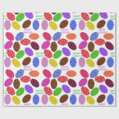 "ハッピーイースター"散在する色のスポットイースター卵 ラッピングペーパー (フラット)