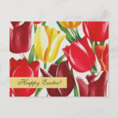 ハッピーイースター。春チューリップ絵画ズはがき シーズンポストカード (正面)