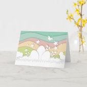 ハッピーイースター、春自然ランドスケープ休日 カード (黄色い花)