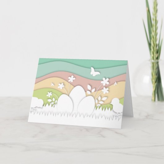 ハッピーイースター、春自然ランドスケープ休日 カード (正面)