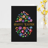 ハッピーイースター-民刺激を受けた話カード カード (黄色い花)