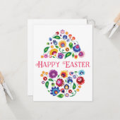 ハッピーイースター（民間伝承）カスタマイズ可能フラット カード (正面/裏面インサイチュ)