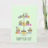ハッピーイースター!水の色イースターカップケーキ シーズンカード (正面)