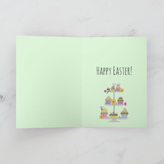 ハッピーイースター!水の色イースターカップケーキ シーズンカード (内部)