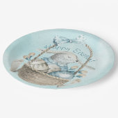 ハッピーイースター!水の色イースターバニー卵バスケット ペーパープレート (アングル)