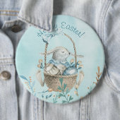 ハッピーイースター!水彩バニーとバスケット 缶バッジ (インサイチュ)