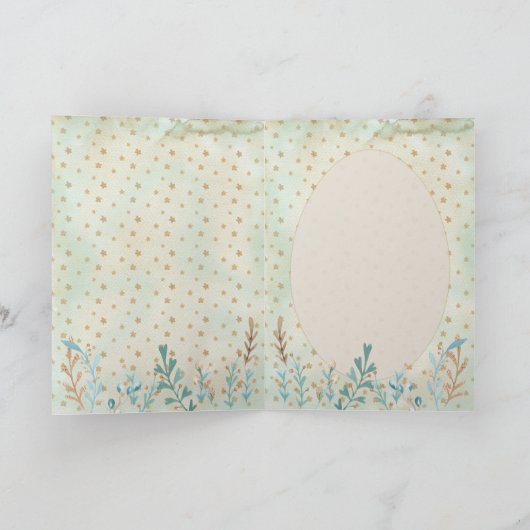 ハッピーイースター! 水彩画の気球およびバニー カード (内部)