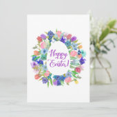 ハッピーイースター!水彩花卵形 シーズンカード (スタンド正面)