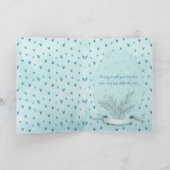 ハッピーイースター! 熱気の気球の水彩画のバニー カード (内部)