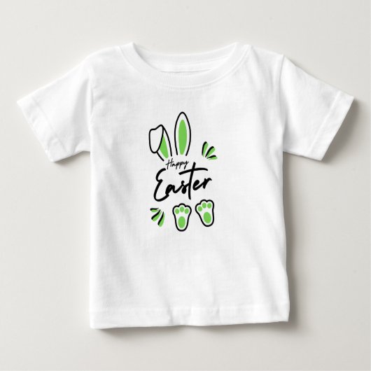 ハッピーイースター（緑） ベビーTシャツ (正面)