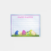 ハッピーイースター-花の写真イースターエッグポスト ポストイット (正面)