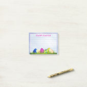 ハッピーイースター-花の写真イースターエッグポスト ポストイット (デスク上)