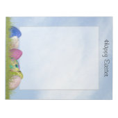 ハッピーイースター-花の写真イースターエッグ ノートパッド (正面)