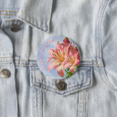 ハッピーイースター-花の写真ピンクイースターリリー 缶バッジ (インサイチュ)