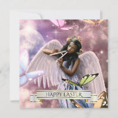 ハッピーイースター。蝶カードつき天使 シーズンカード (正面)