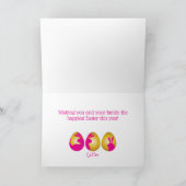 ハッピーイースター!金ゴールドエッグピンクバニーラビット カード (内部)