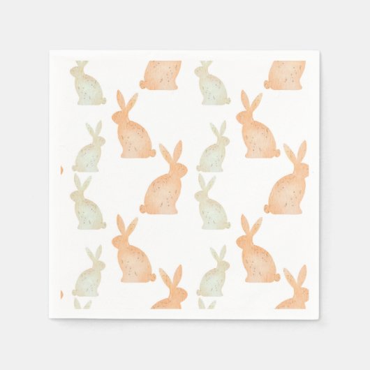 ハッピーイースター-金ゴールドバニーのパターン スタンダードカクテルナプキン (正面)