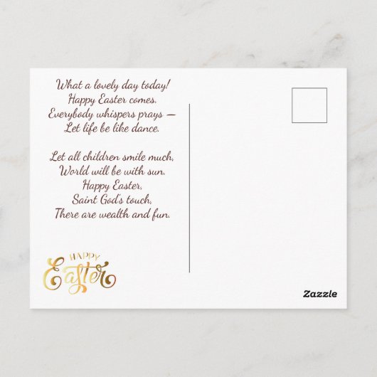 ハッピーイースター。魔法イースターエッグ ポストカード (裏面)