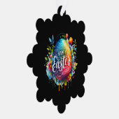 ハッピーイースター:鮮やか水彩復活卵 オーナメントカード (右)