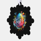 ハッピーイースター:鮮やか水彩復活卵 オーナメントカード (左)