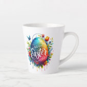 ハッピーイースター:鮮やか水彩復活卵 カフェラテマグ (右)