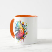 ハッピーイースター:鮮やか水彩復活卵 マグカップ (正面左)