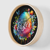 ハッピーイースター:鮮やか水彩復活卵 壁時計 (傾斜)