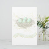 ハッピーイースター!-鳥の巣にカラフル卵 便箋 (スタンド正面)