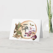 ハッピーイースター | Macaroons Bunniesと春フルーツ シーズンカード (正面)