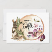 ハッピーイースター | Macaroons Bunniesと春フルーツ シーズンカード (正面)