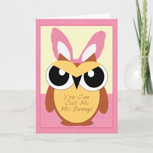 ハッピーイースター、Owl Greeting Card シーズンカード (正面)