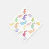 ハッピーイースター- Rainbow Bunny's pattern スタンダードカクテルナプキン (角)