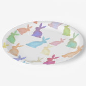 ハッピーイースター- Rainbow Bunny's pattern ペーパープレート (アングル)
