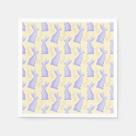 ハッピーイースター- Violet Bunny's pattern スタンダードカクテルナプキン (正面)