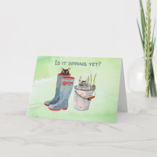 ハッピーイースターCat春グリーティングカード カード (正面)