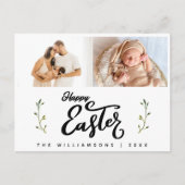 ハッピーイースターChic Scriptミニマリスト2枚の写真 シーズンポストカード (正面)