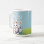 ハッピーイースターEverbunnyかわいい コーヒーマグカップ (正面左)