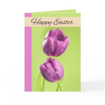 ハッピーイースターFor Anyone かわいらし Purple Tulips写真