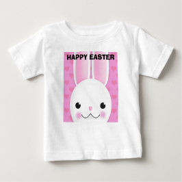 ハッピーイースターFor Anyone Bunny顔とハート ベビーTシャツ