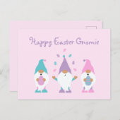 ハッピーイースターGnomieイースターエッグをジャグリング ポストカード (正面/裏面)