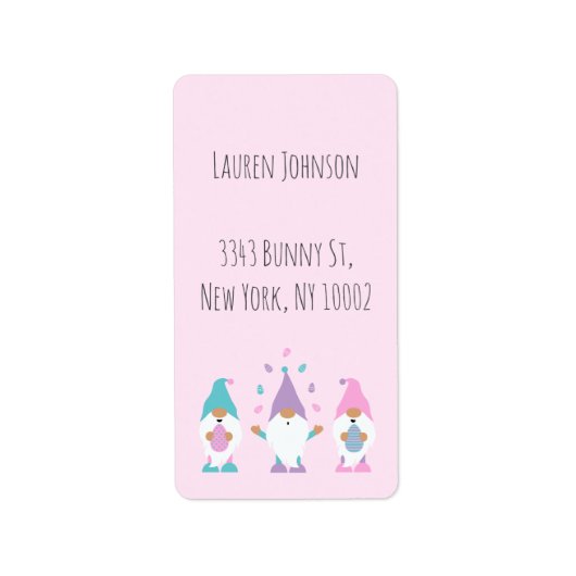 ハッピーイースターGnomieジャグリングイースターエッグナプキンス ラベル (正面)