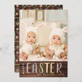 ハッピーイースターPHOTOカード – 素朴花フローラ シーズンカード (正面/裏面)