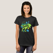 ハッピーイースターSaurus TrEx恐竜のギフトおもしろい品 Tシャツ (正面フル)