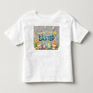 ハッピーイースターTを持つ トドラーTシャツ